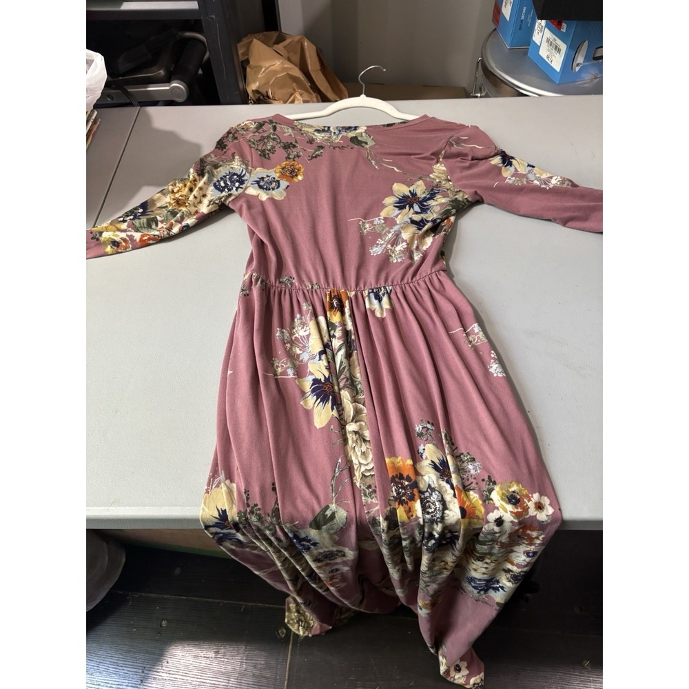 Reborn J Soft Jersey Knit Floral Maxi Dress S Lavender Flowers - Picture 4 of 8